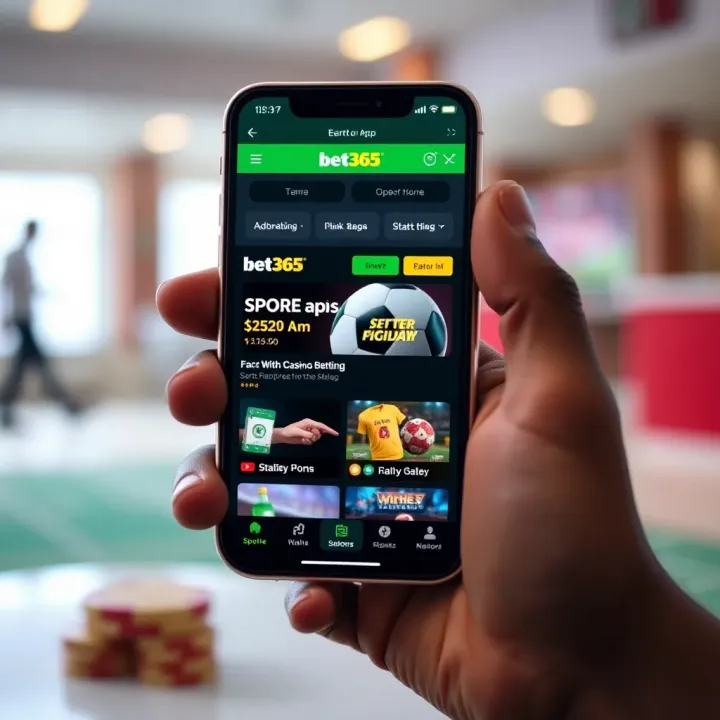 Mobile device displaying the Bet365 app interface with a focus on sports betting options