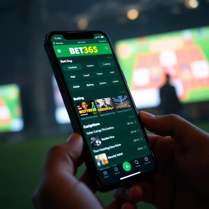 Smartphone displaying Bet365 app homepage with betting options