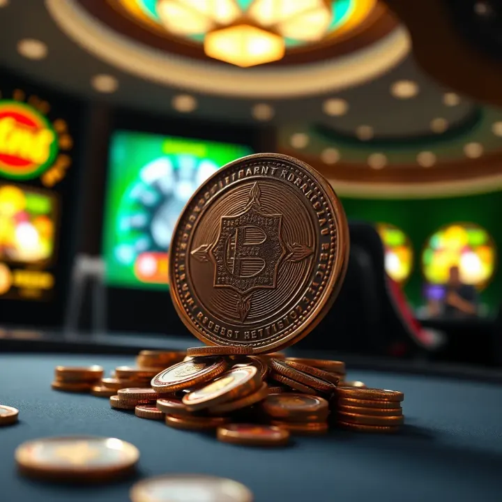 Digital coin flipping animation representing the Bet365 Crazy Coinflip game