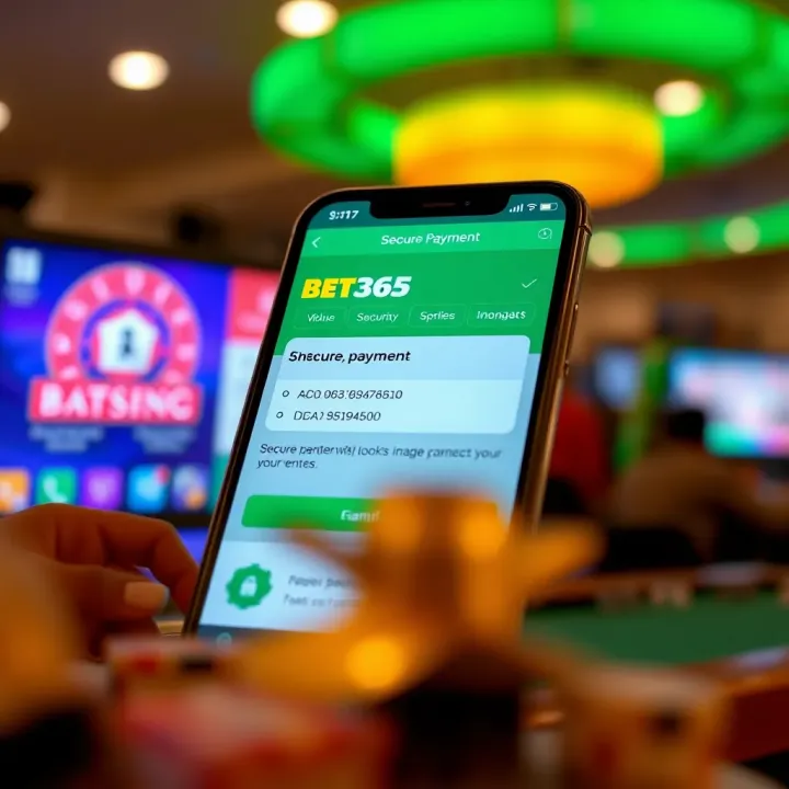 Secure payment confirmation screen within Bet365 app showing transaction details and security icons