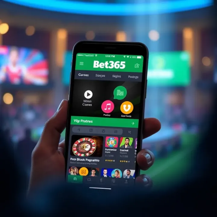 Overview of Bet365 mobile app interface showcasing betting options and account management