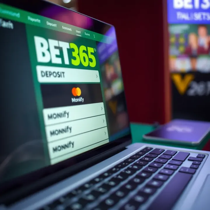 User interface of Bet365 showing deposit options with Monnify selected