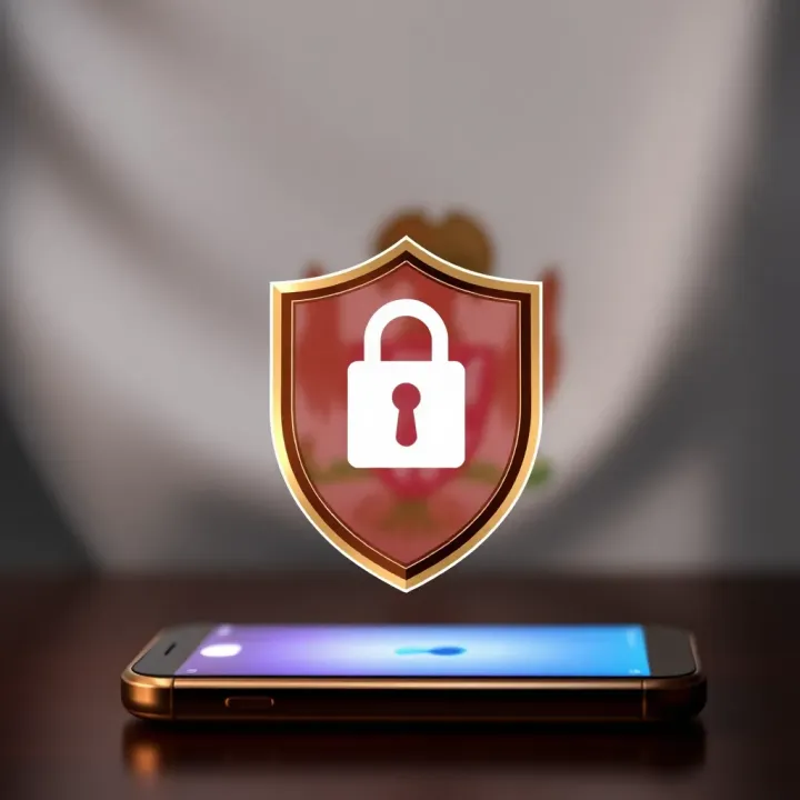 Secure login shield icon overlaid on mobile device with Nigerian flag background