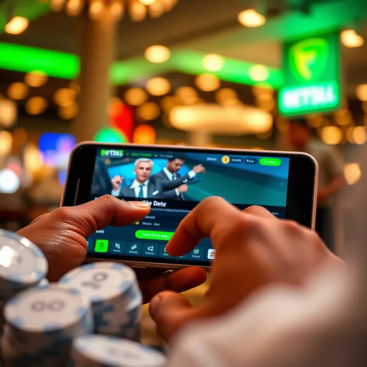 Secure Online Withdrawal from Bet365 Account in Nigeria Illustration of a secure online transaction on a mobile device showing a betting platform