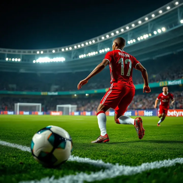 Football pitch with highlighted key moments and betting odds for Nigerian league matches