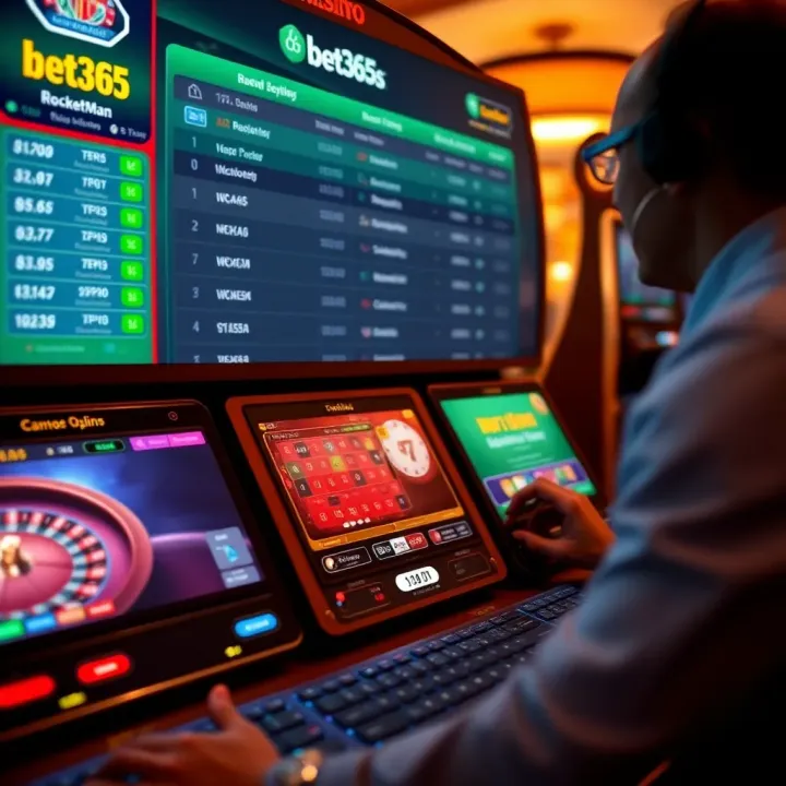 Interface of bet365 Rocketman showing betting options and game controls