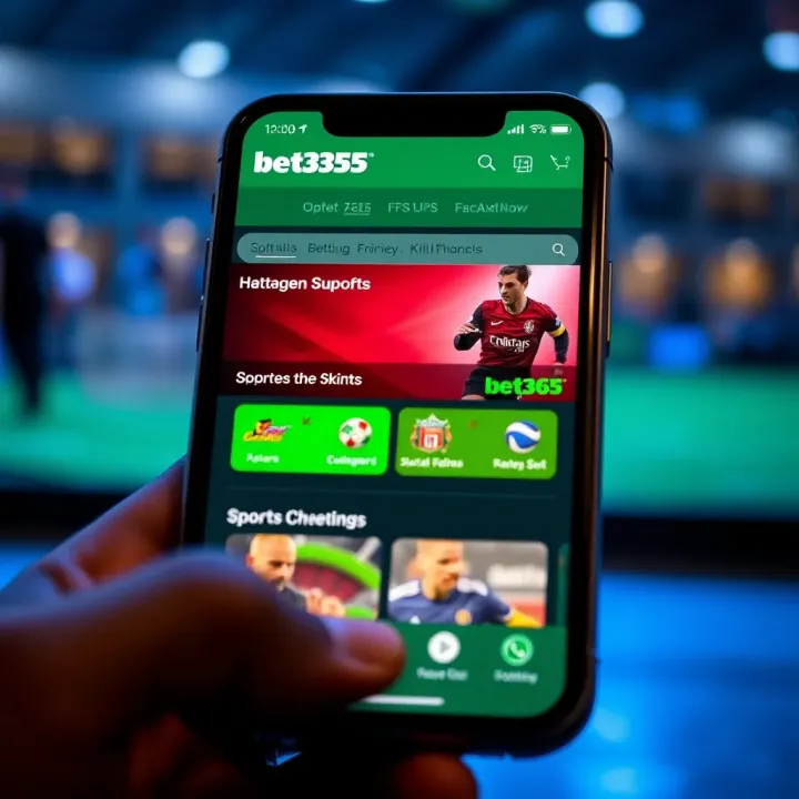 Mobile device screen showing Bet365 sports app interface with various sports betting options