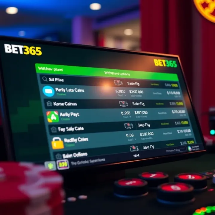 Bet365 interface showing various withdrawal payment options available to Nigerian users