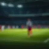 Football pitch showing tactical formations and player movements during a Premier League match