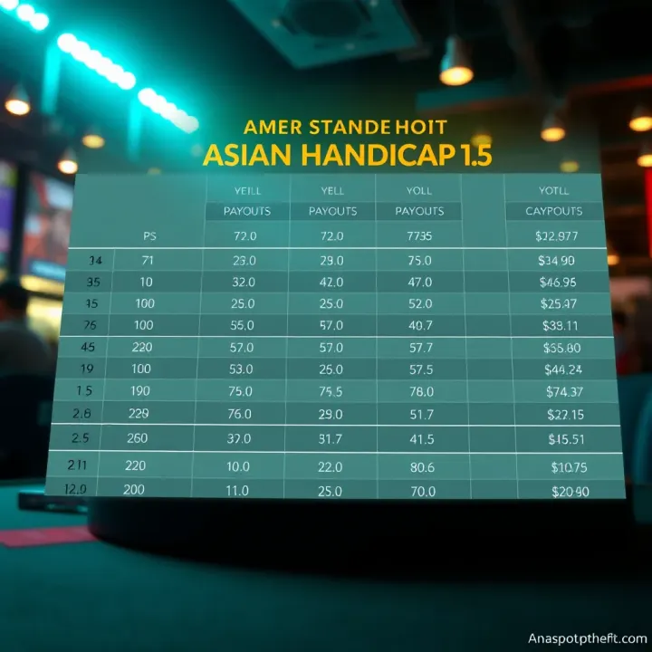 Comparative Overview of Asian Handicap Betting Outcomes and Strategies Chart comparing payouts and outcomes for different Asian Handicap bets in sports betting
