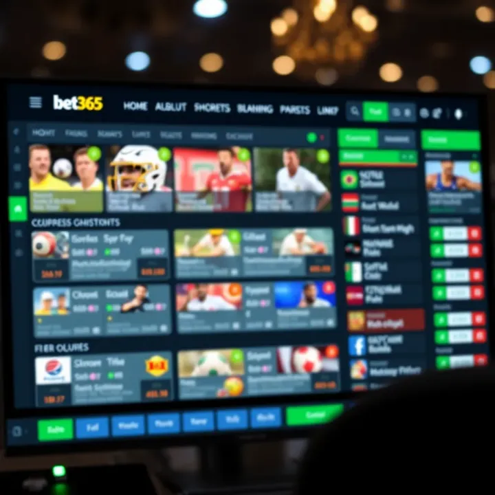 A digital sports betting interface showing a variety of sports and betting options available on Bet365 platform in Nigeria
