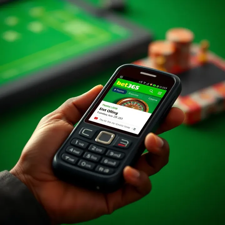 Old mobile phone displaying the Bet365 app interface