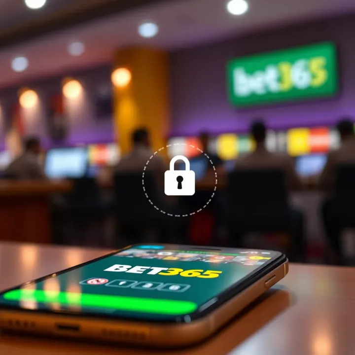 Safe and secure mobile betting environment with secure connection icon and Bet365 logo on smartphone