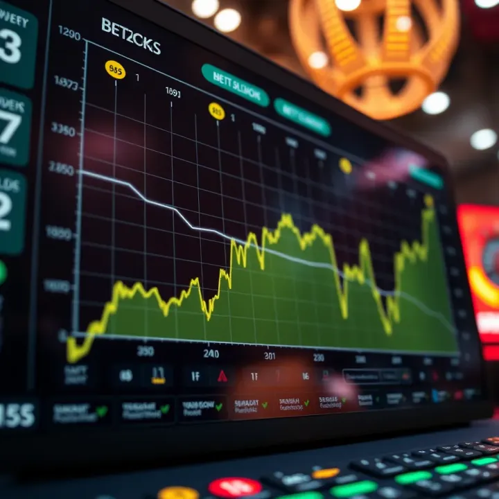 Graph illustrating dynamic betting odds fluctuation on a sportsbook platform