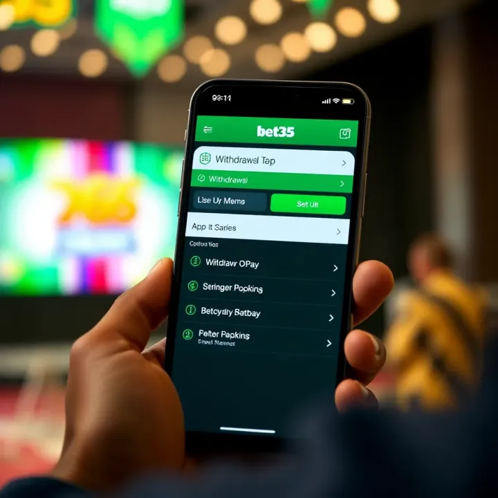 Mobile screen showing Bet365 app with withdrawal options open
